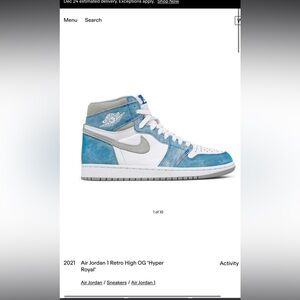Air Jordan 1 Retro High OG 'Hyper Royal' 2021